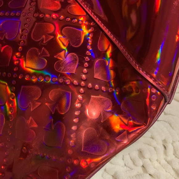 Kate Spade hand bag pink red gently used - Picture 5 of 12